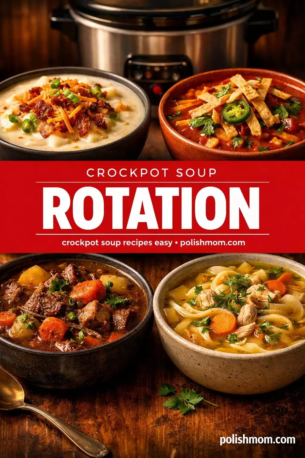 Crockpot Soup Rotation — 4 Soups for 4 Weeks