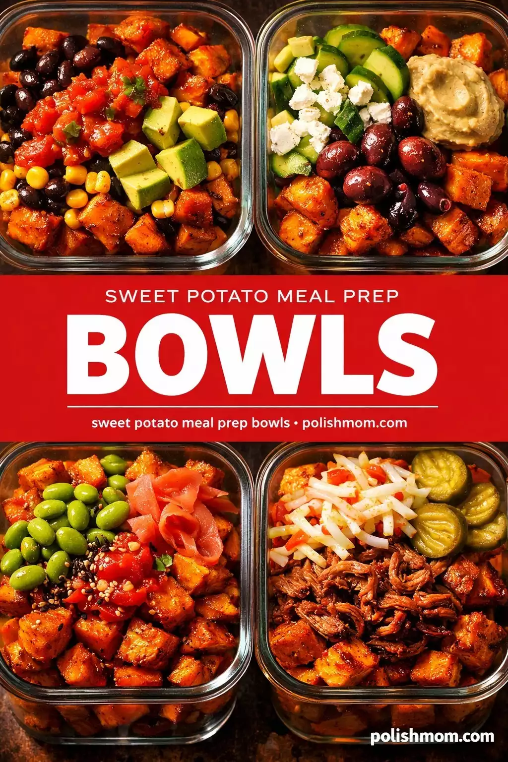 Sweet Potato Meal Prep Bowls — 4 Ways