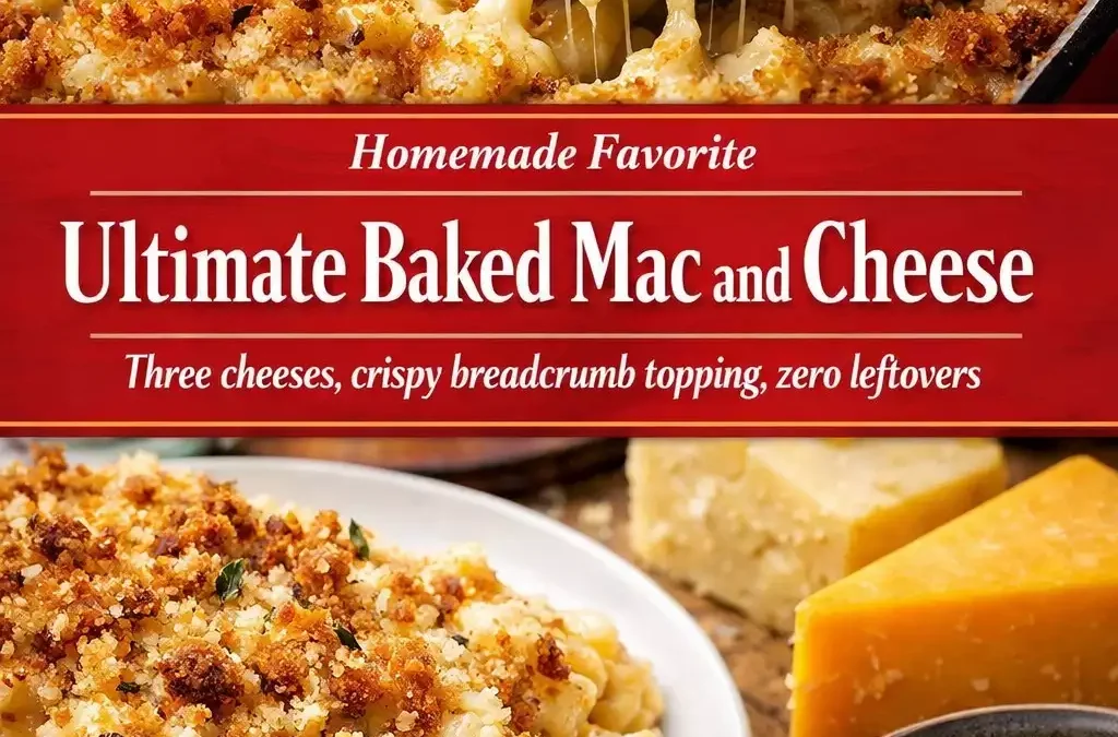 Ultimate Baked Mac and Cheese — Three Cheeses, Breadcrumb Crust, Zero Leftovers
