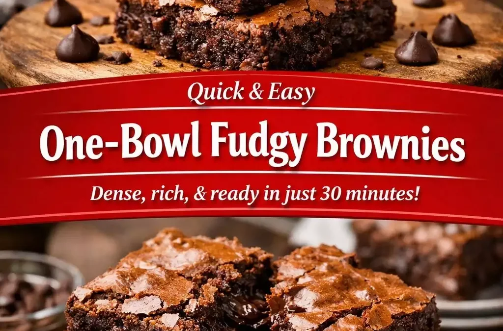 One-Bowl Fudgy Brownies — Dense, Rich, 30 Minutes