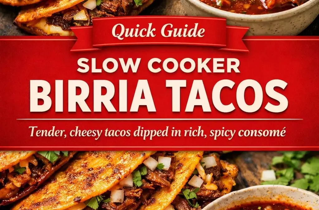 Slow Cooker Birria Tacos — Tender, Saucy, Worth the Hype