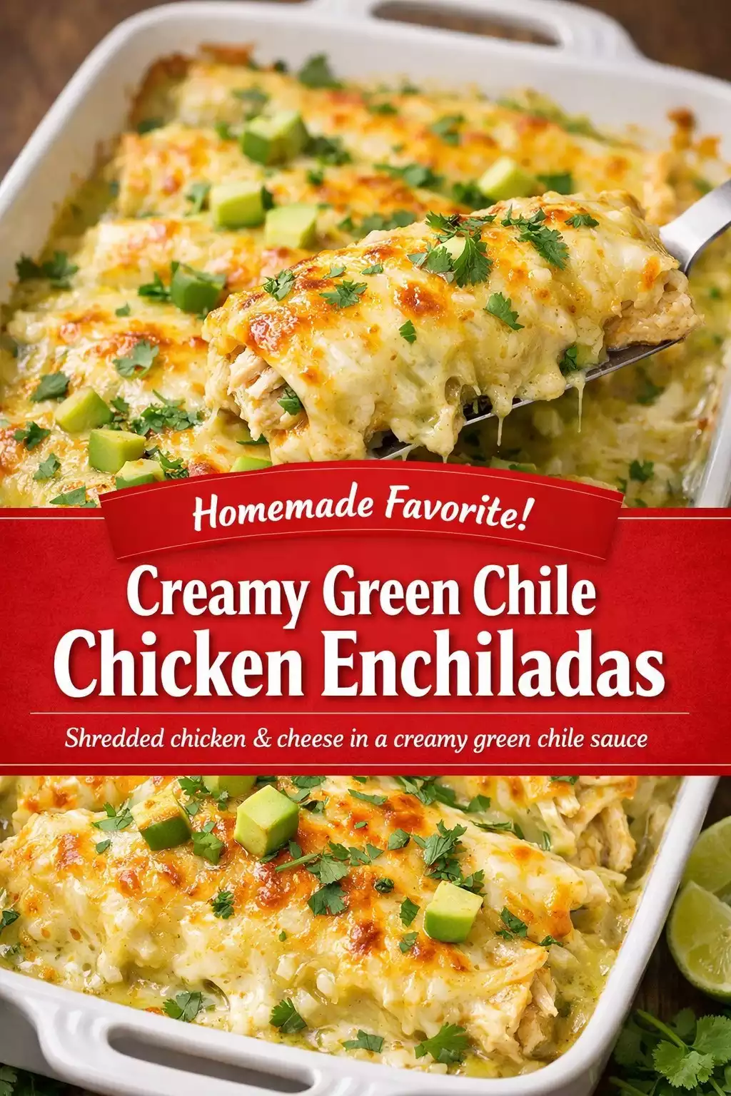 Creamy Green Chile Chicken Enchiladas