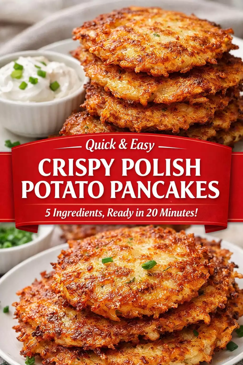 Crispy Polish Potato Pancakes (Placki Ziemniaczane) — 5 Ingredients, 20 Minutes