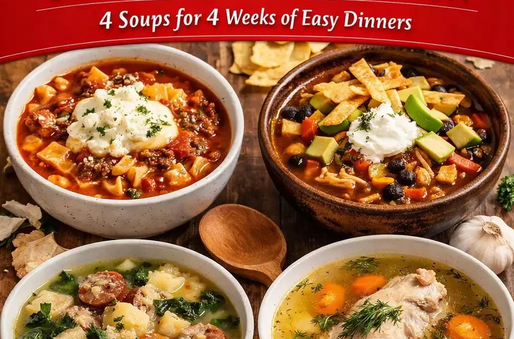 Crockpot Soup Rotation — 4 Soups for 4 Weeks