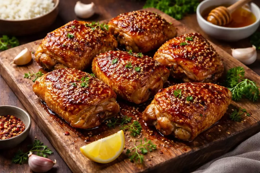 Honey Garlic Chicken Thighs — Sticky, Crispy, 5-Ingredient Easy