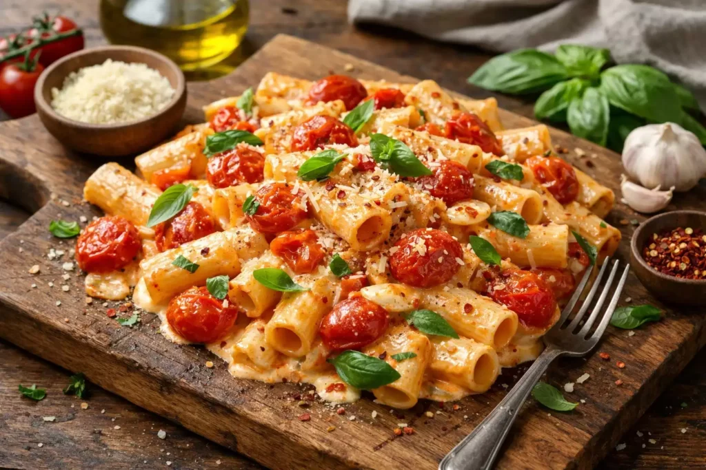 Creamy Tomato Garlic Pasta — 20-Minute Pantry Dinner That Tastes Expensive