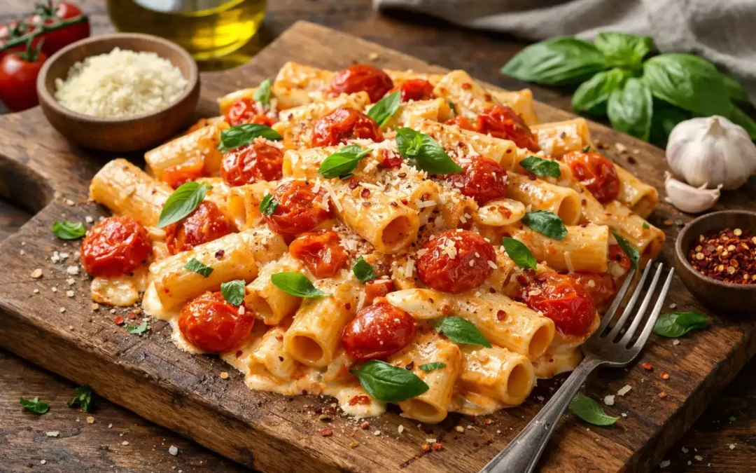 Creamy Tomato Garlic Pasta — 20-Minute Pantry Dinner That Tastes Expensive
