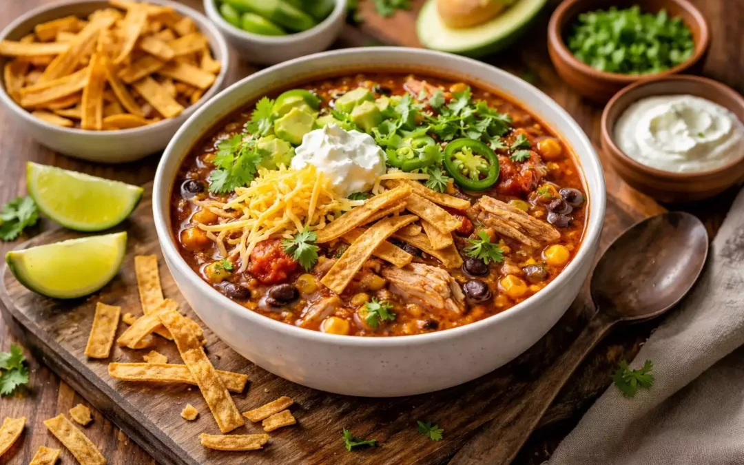 Chicken Tortilla Soup — Smoky, Spicy, Loaded With Toppings