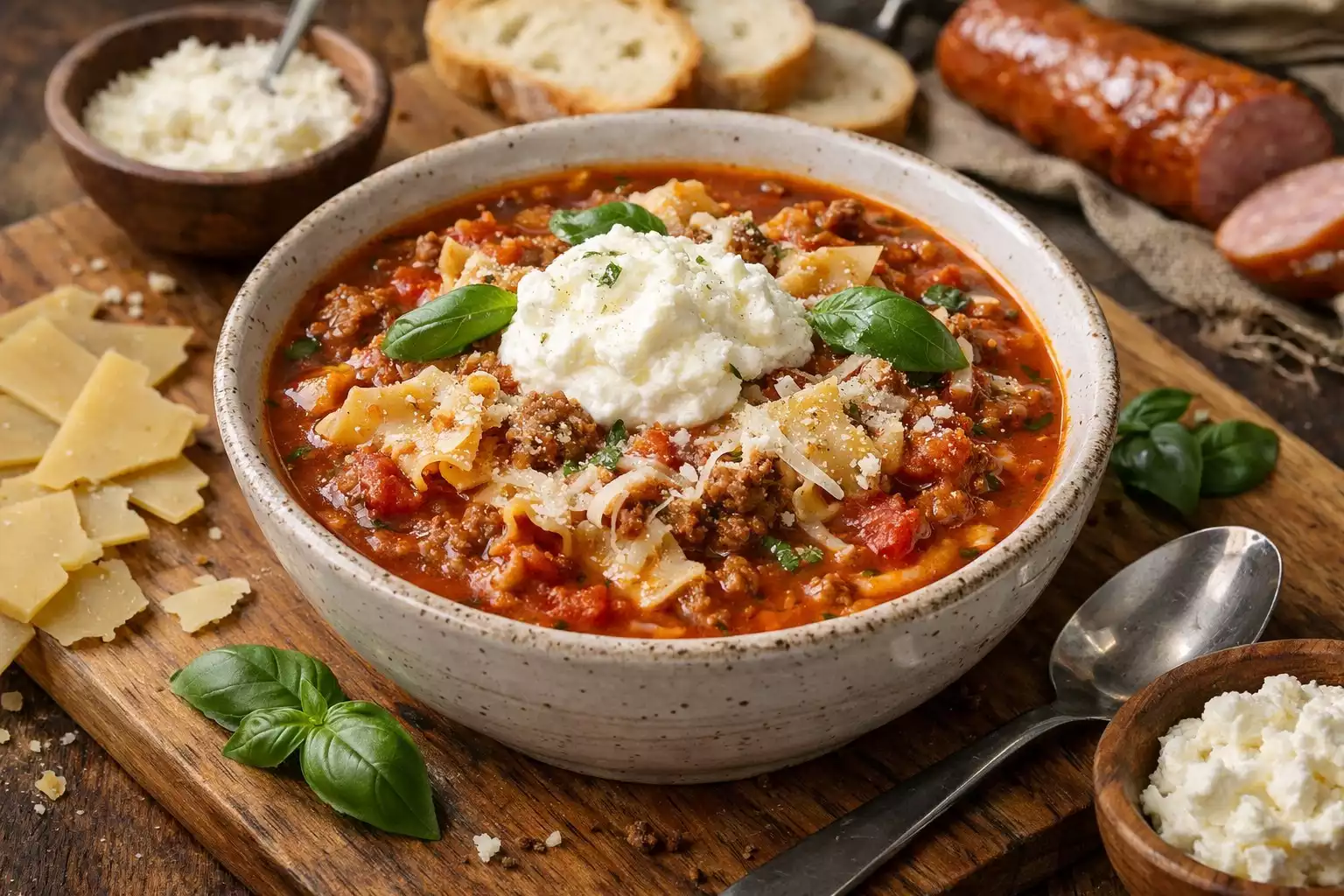 Crockpot Lasagna Soup — All the Layers, None of the Assembly