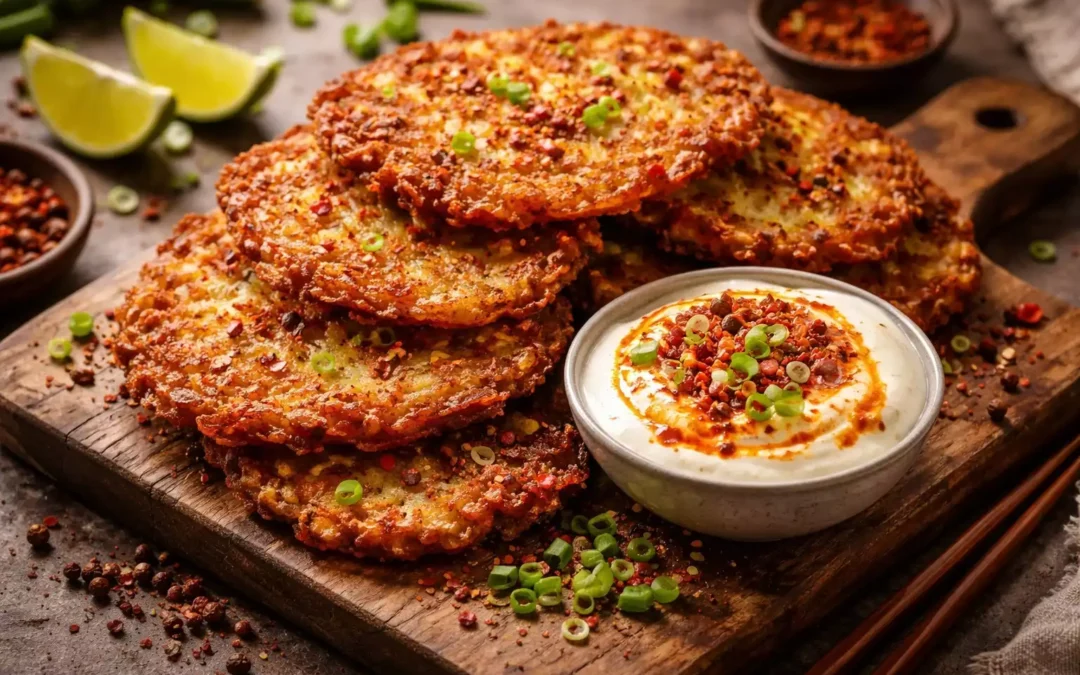 Szechuan Placki — Spicy Potato Pancakes