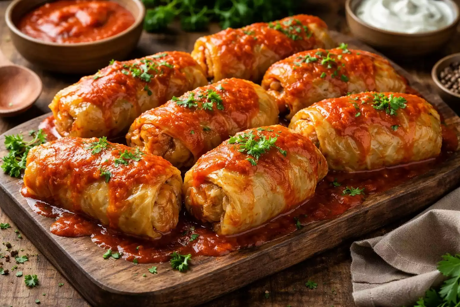 Gołąbki — Polish Stuffed Cabbage Rolls in Tomato Sauce (Freezer-Friendly)