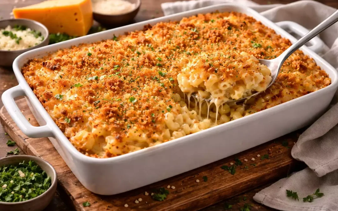 Ultimate Baked Mac and Cheese — Three Cheeses, Breadcrumb Crust, Zero Leftovers