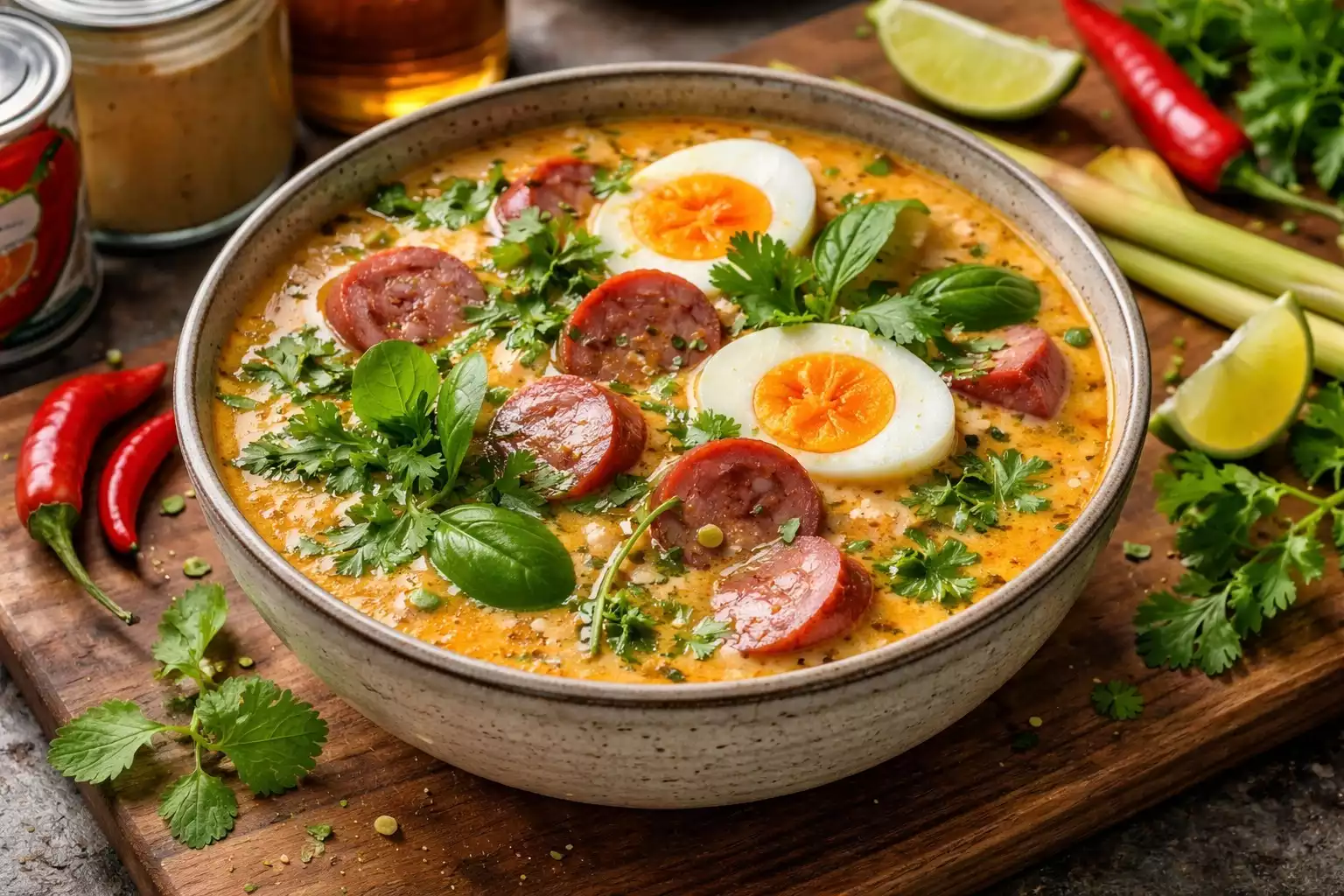 Thai Red Curry Żurek — Spicy Coconut Sour Rye Soup