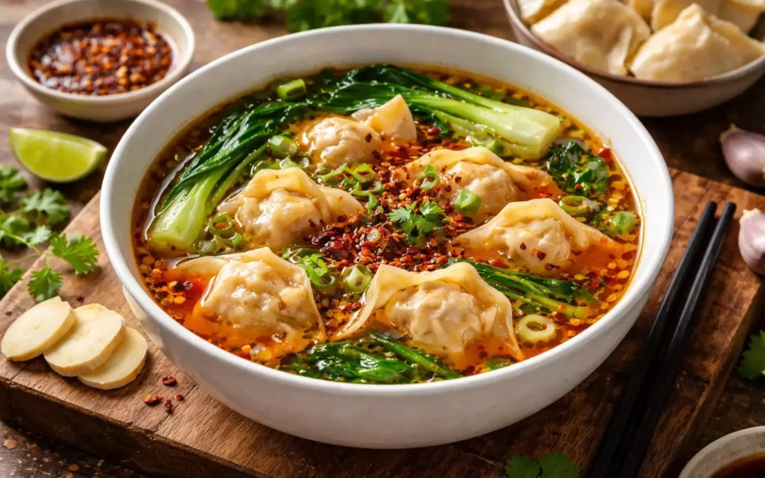 Spicy Wonton Soup — Chilli Oil, Dumplings, 20 Minutes