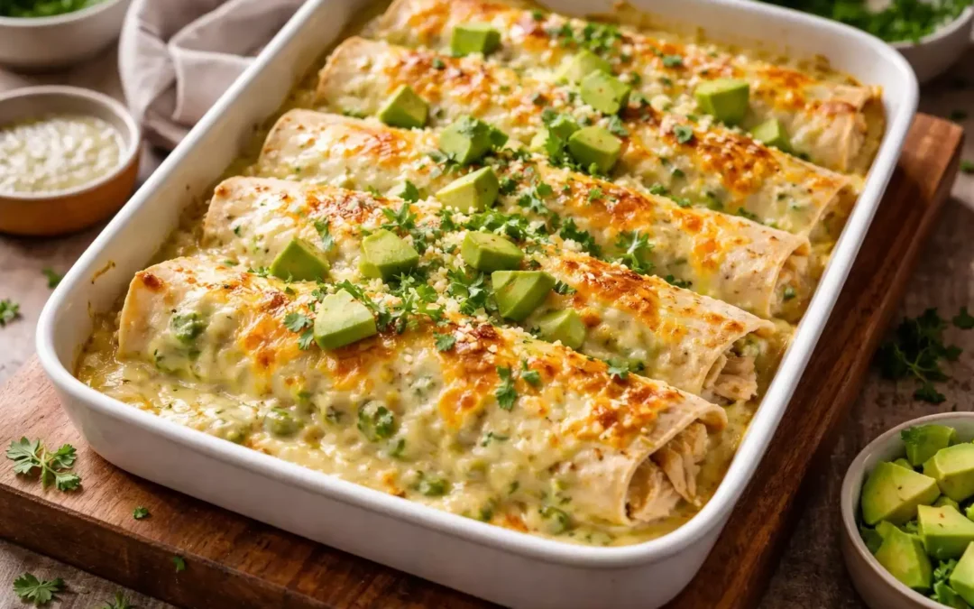 Creamy Green Chile Chicken Enchiladas