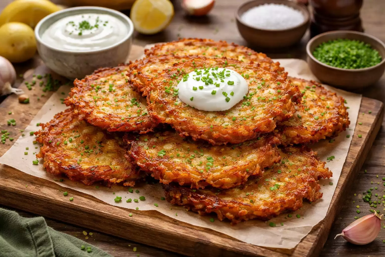 Crispy Polish Potato Pancakes (Placki Ziemniaczane) — 5 Ingredients, 20 Minutes