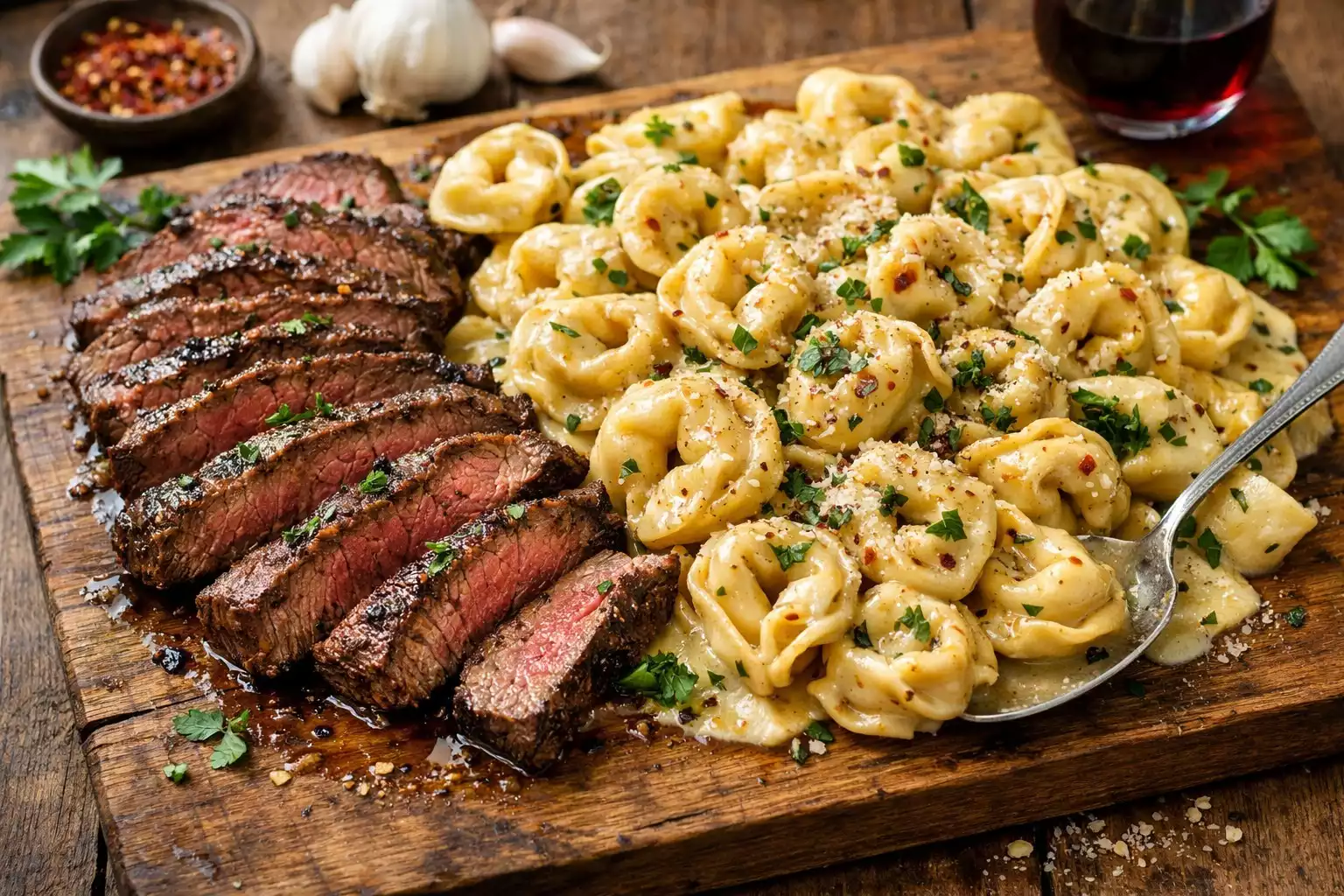 Garlic Steak Tortellini — Steakhouse Meets Pasta Night in 25 Minutes