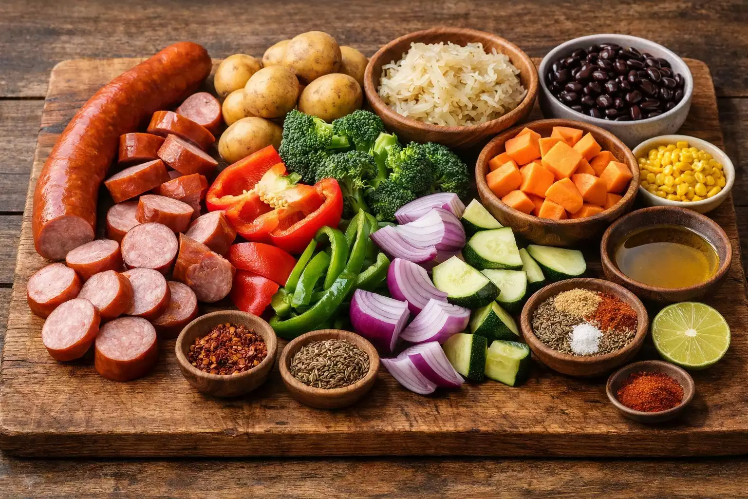 Sheet Pan Kielbasa and Veggies — 25-Minute One-Pan Dinner