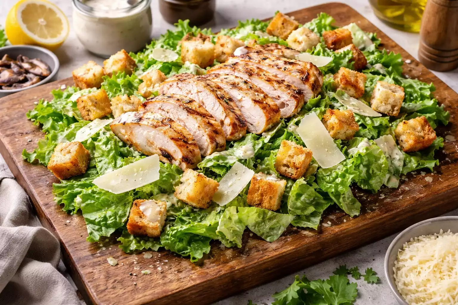 Chicken Caesar Salad With Homemade Dressing