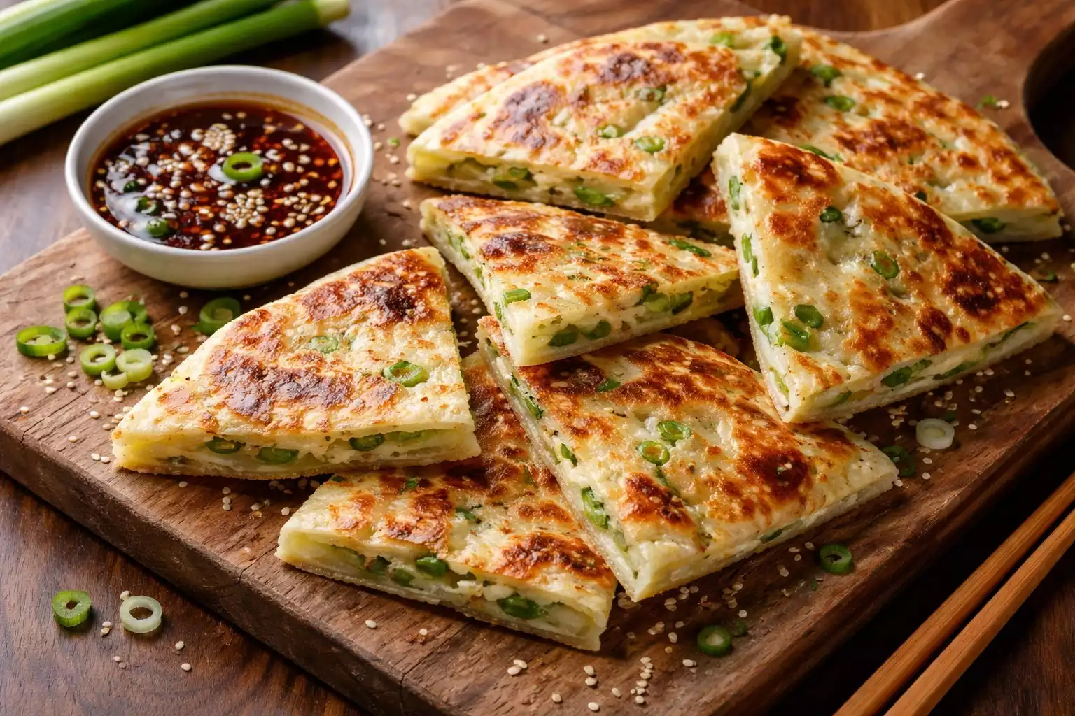 Scallion Pancakes — Flaky, Crispy, Dangerously Easy to Eat
