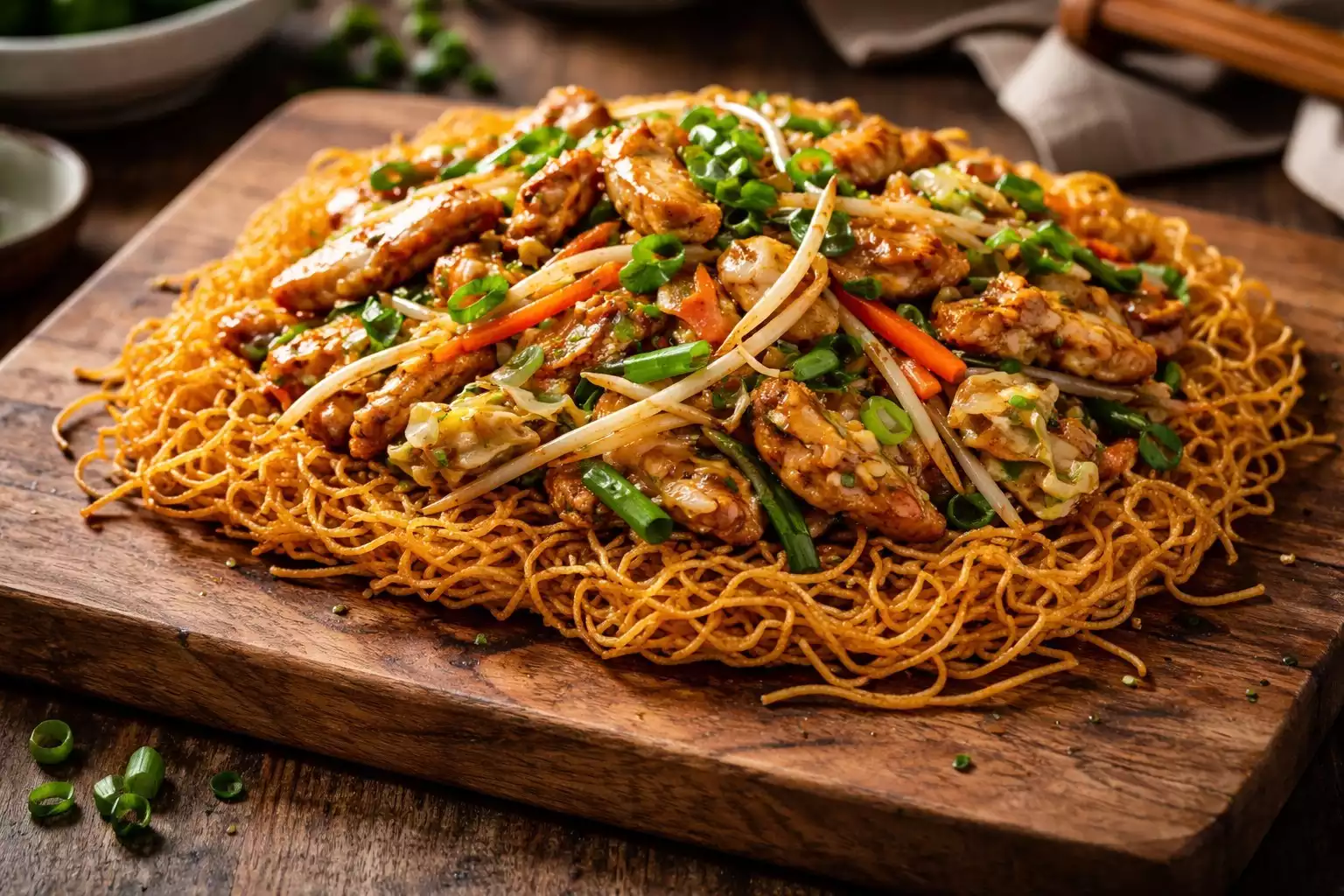 Chow Mein With Perfectly Crispy Noodles